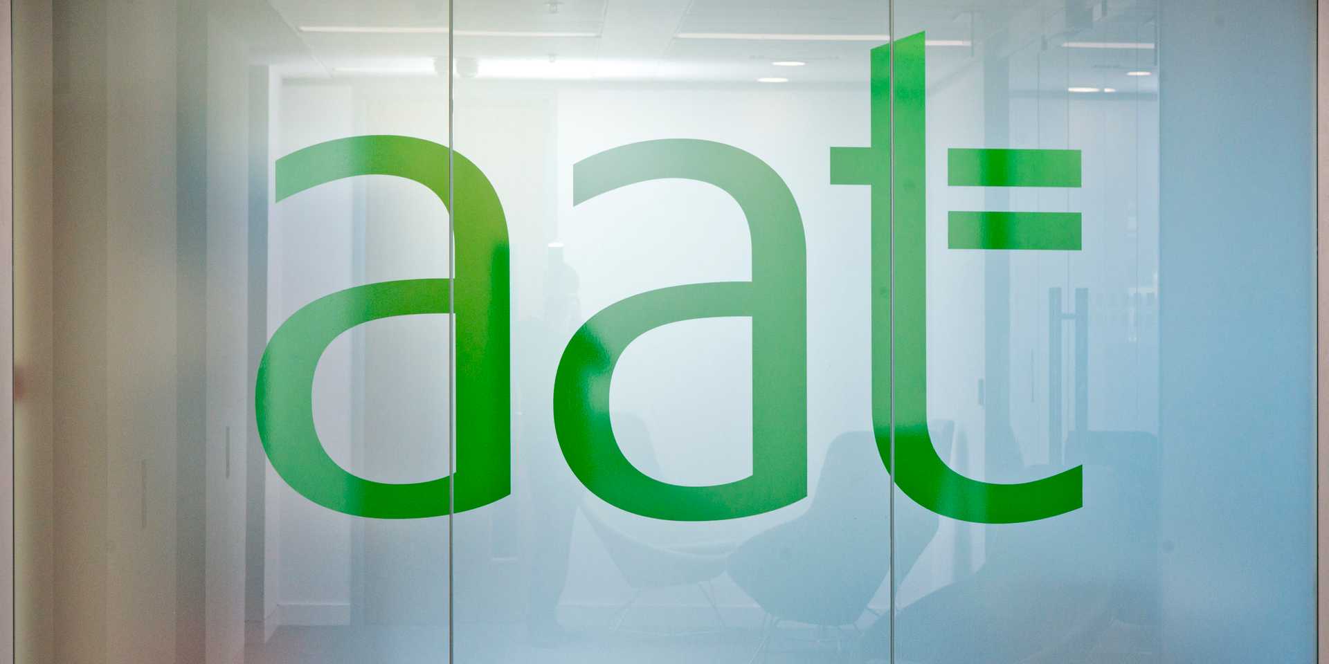 AAT logo on office windows.