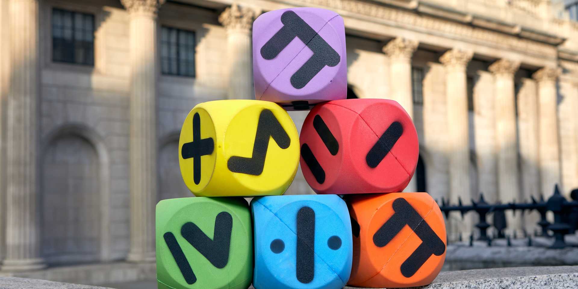 Colourful maths cubes sculpture