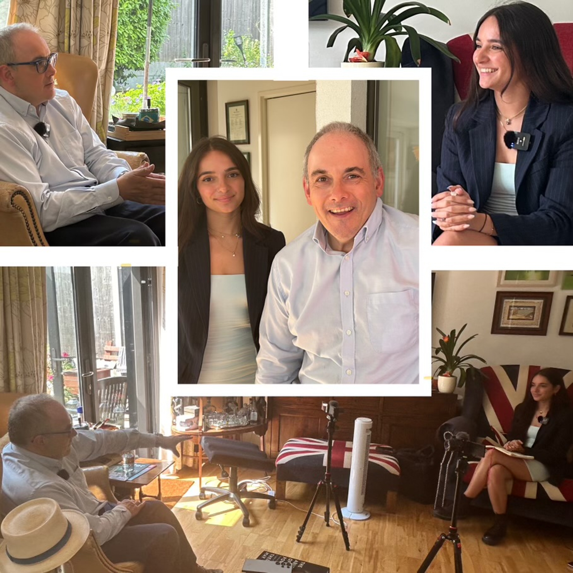 Collage of Grace Hardy talking to Robert Halfon