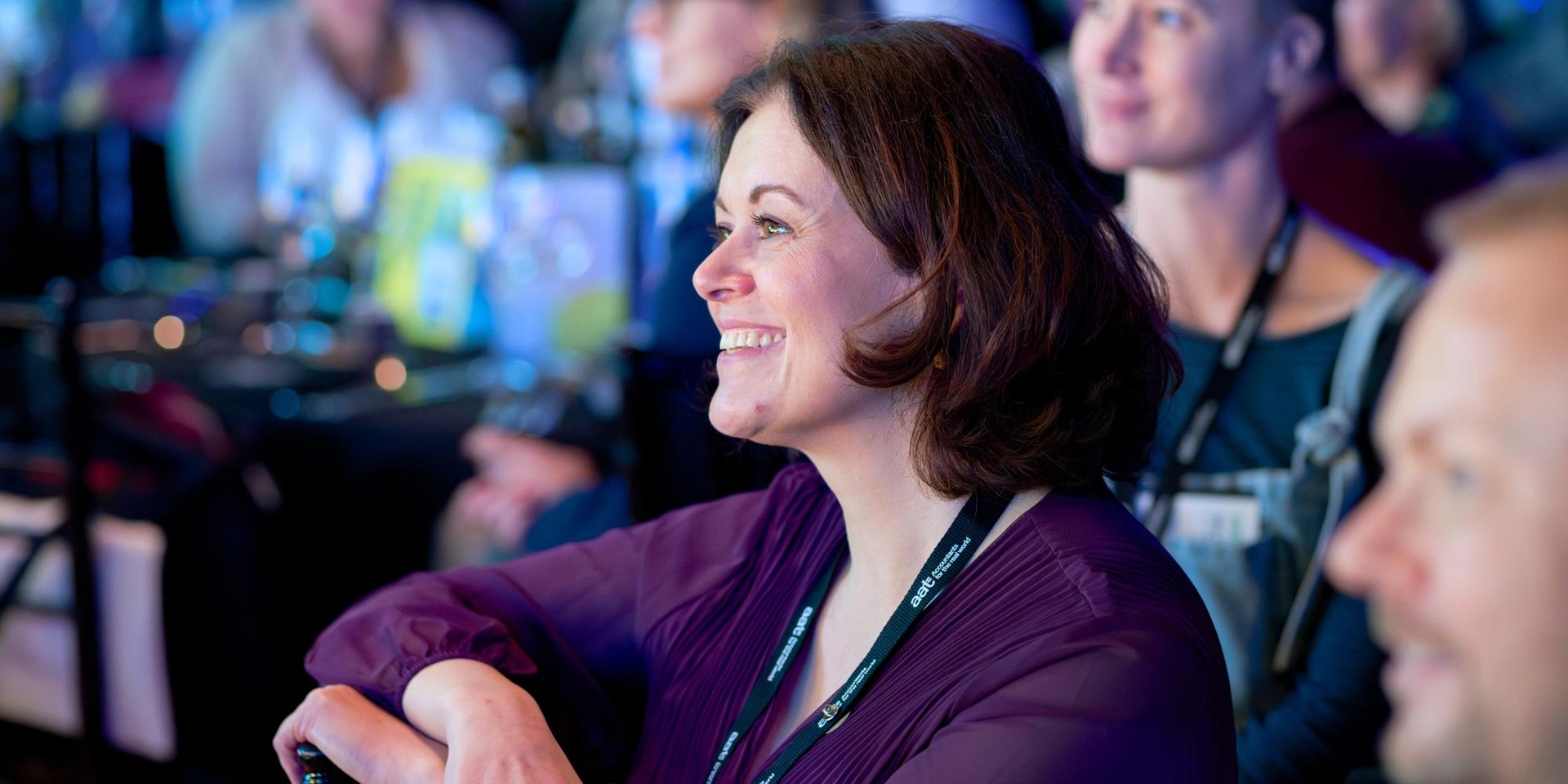 Claire Bennison sat down smiling at award winner